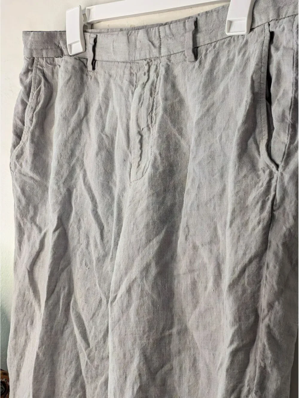J.Crew Bowery Linen Pants Size W34 L32 Light Gray